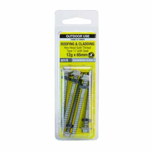Otter Roofing & Cladding Timber Screws 12g X 65mm Pack of 5 Galvanised