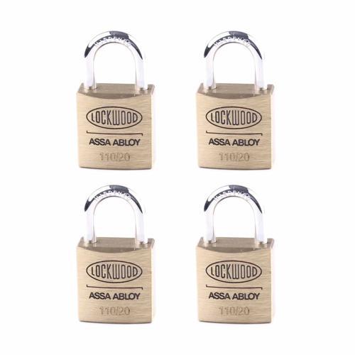 Lockwood Padlock 20mm Pack of 4 Brass
