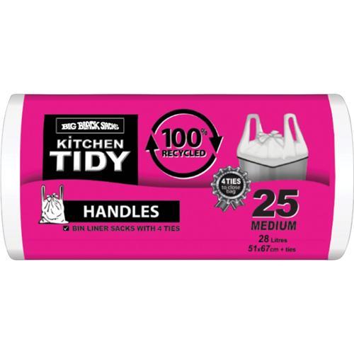 Little White Sacks 100% Recycled Rubbish Bags 25 Pack Medium 28L