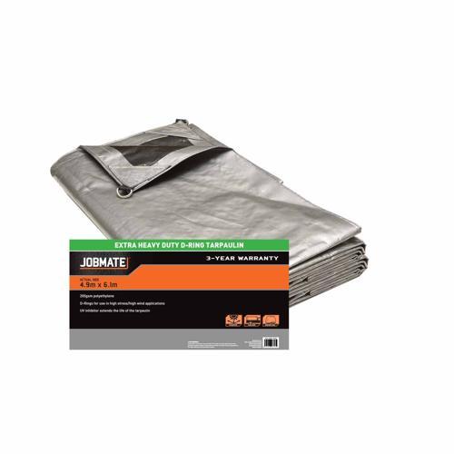 Jobmate Tarpaulin D-Ring 4.9m X 6.1m Silver/Black