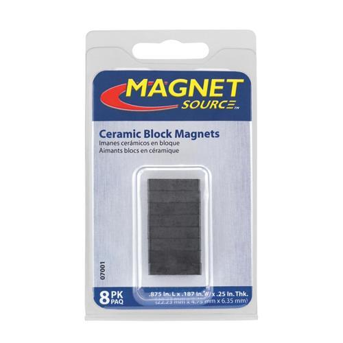 Magnet Source Magnet Block 4.7 X 6.3 X 22mm 8 Piece Grey Pack of 8