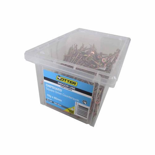 Otter Chipboard Screws 10g X 65mm Pack of 500 Zinc Gold Plated