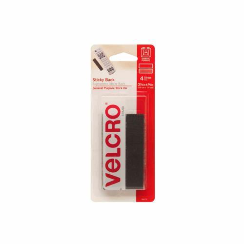 VELCRO Brand Sticky Back Strips 19 X 89mm Black Pack of 4