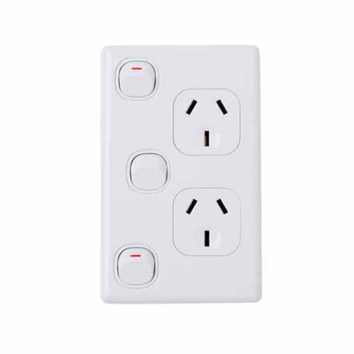 Goldair Vertical Power Point E/Switch Double White