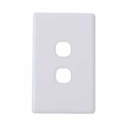 Goldair Grid Plate And Cover 2 Gang White
