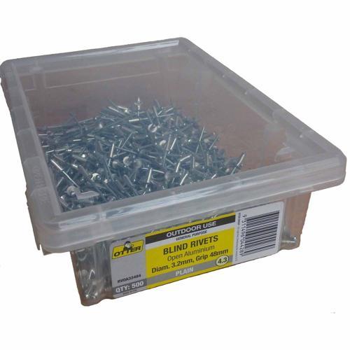 Otter Blind Rivets 4.3 Pack of 500 Aluminium