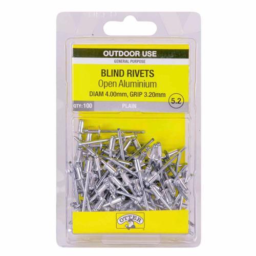 Otter Blind Rivets 5.2 Pack of 100 Aluminium