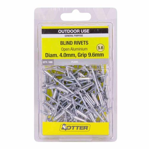 Otter Blind Rivets 5.6 Pack of 100 Aluminium
