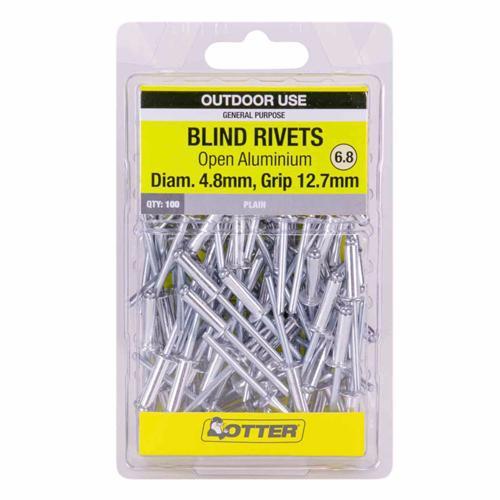 Otter Blind Rivets 6.8 Pack of 100 Aluminium RVOA48123