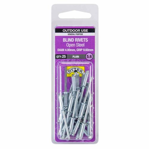 Otter Blind Rivets 5.6 Pack of 25 Steel