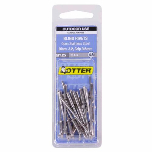 Otter Blind Rivets 4.6 Pack of 25 Stainless Steel