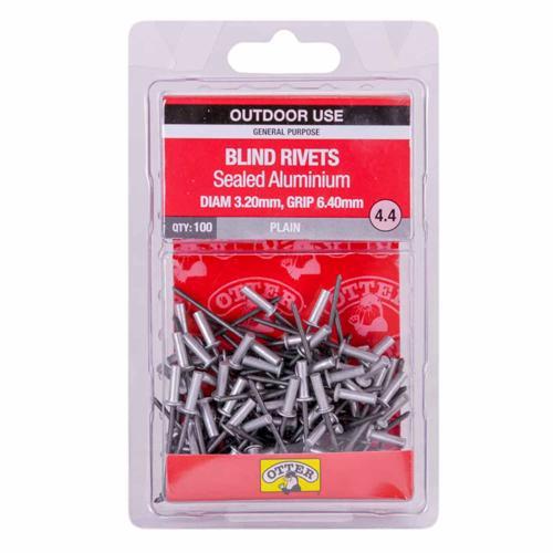 Otter Blind Rivets 4.4 Pack of 100 Aluminium RVSA32643