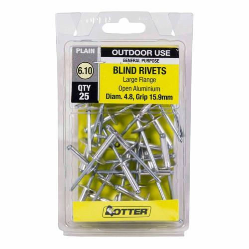 Otter Blind Rivets 6.1 Pack of 25 Aluminium