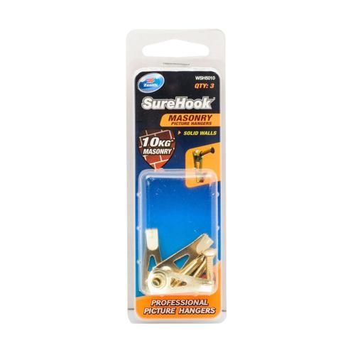 Zenith SureHook Masonry Picture Hangers Pack of 3