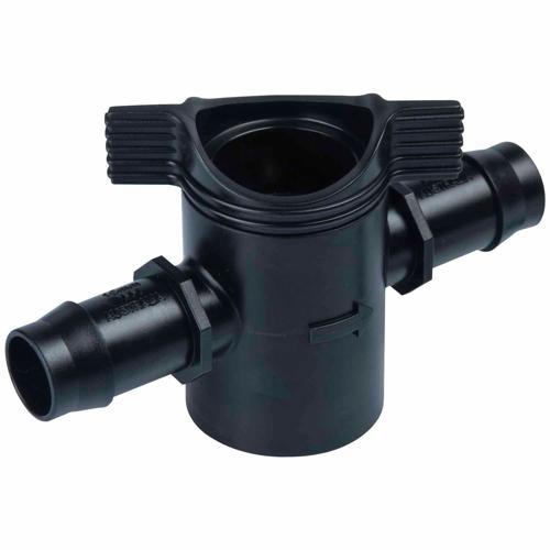 Neta In-Line Valve With Barb And O-Rings 19mm Black