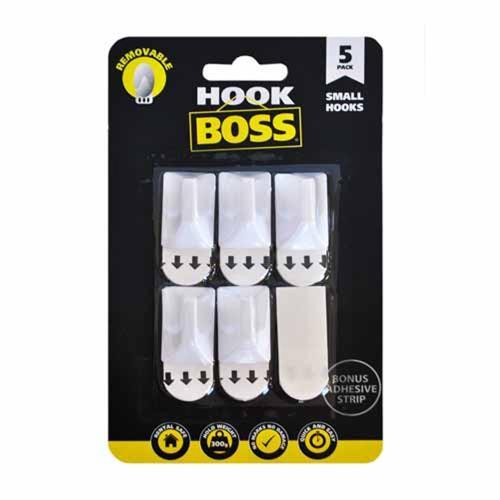 Hook Boss Removable Hooks 30 X 20mm Pack of 5