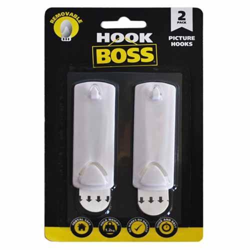Hook Boss Removable Picture Hooks 75 X 27mm Pack of 2