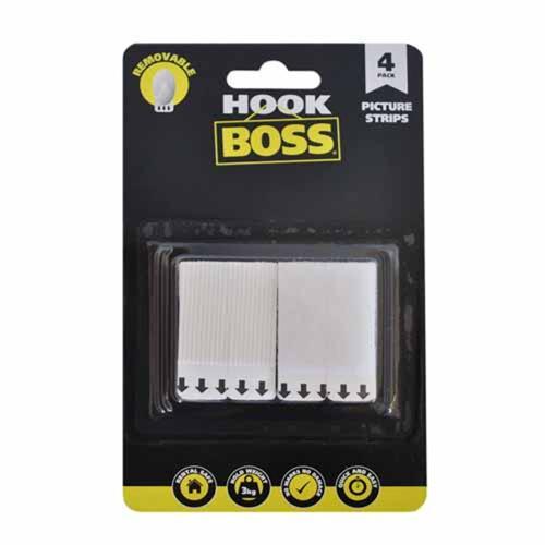 Hook Boss Removable Picture Hanging Strips Pack of 4 53143