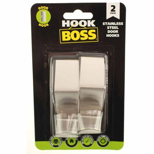 Hook Boss Over The Door Hooks Stainless Steel Pack of 2