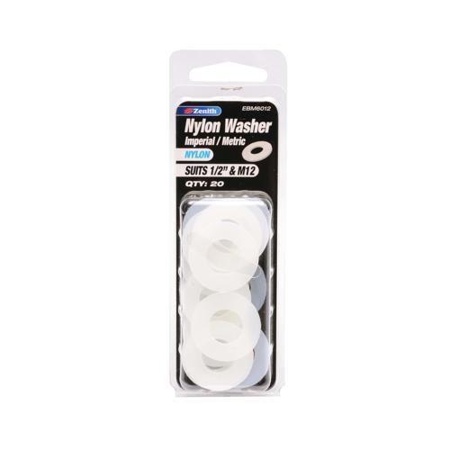 Zenith Washer 1/2 Inch & M12 Nylon Pack of 20