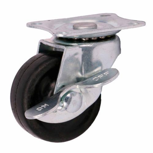 Titan Rubber Swivel Castor With Brake Pack 40mm Black Pack of 2