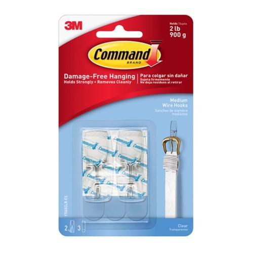Command Wire Toggle Hook 17065CLR-ES Medium Clear Pack of 2