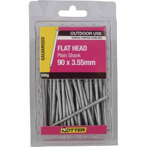 Otter Flat Head Nails 90 X 3.55mm 500g Galvanised