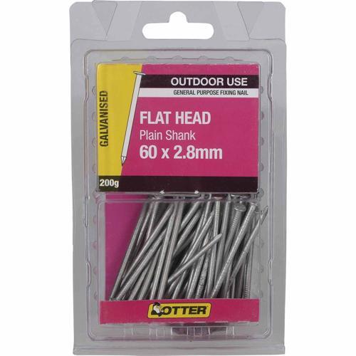 Otter Flat Head Nails 60 X 2.8mm 200g Galvanised