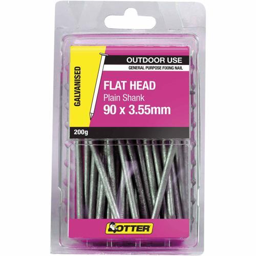 Otter Flat Head Nails 90 X 3.55mm 200g Galvanised