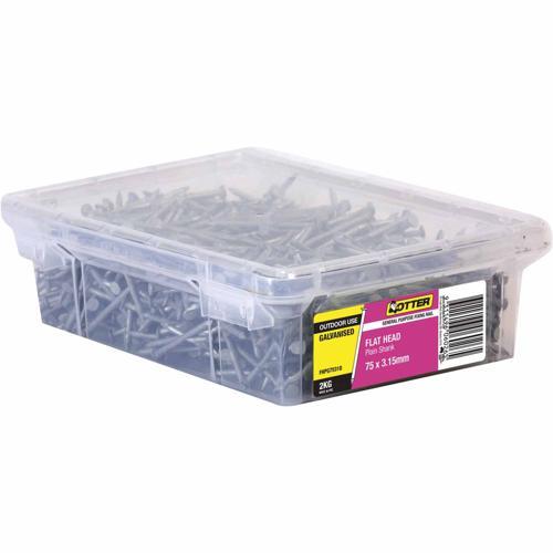 Otter Flat Head Nails 75 X 3.15mm 2kg Galvanised