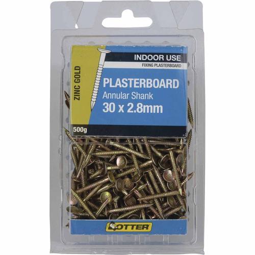 Otter Plasterboard Nails 30 X 2.8mm 500g Zinc Gold Plated