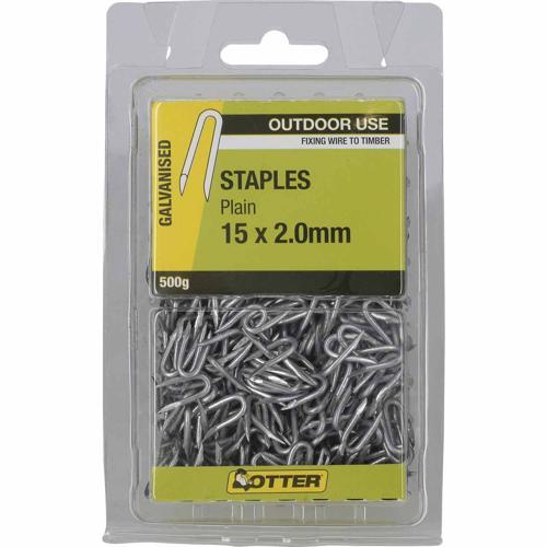 Otter Plain Staples 15 X 2.0mm 500g Galvanised