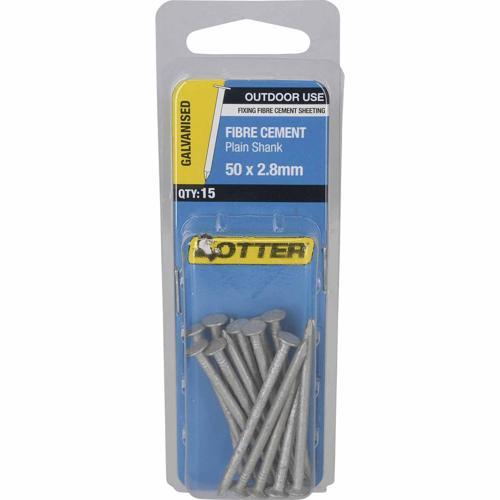 Otter Fibre Cement Nails 50 X 2.8mm Galvanised Pack of 15