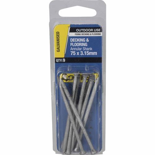 Otter Decking & Flooring Nails 75 X 3.15mm Galvanised Pack of 9
