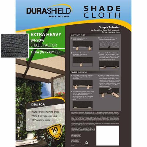 Durashield Prepack Shade Cloth L: 6m 1.8m Charcoal