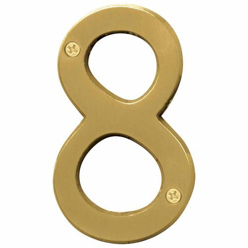 HY-KO Letterbox Number 8 102mm Brushed Brass Finish