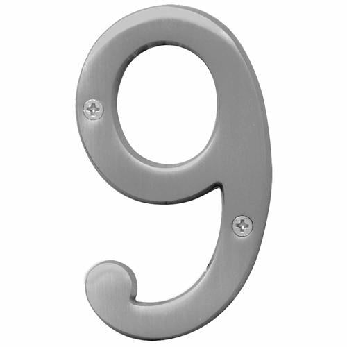 HY-KO Letterbox Number 9 102mm Satin Nickel