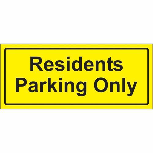 HY-KO Residents Parking Sign 355mm L: 152mm