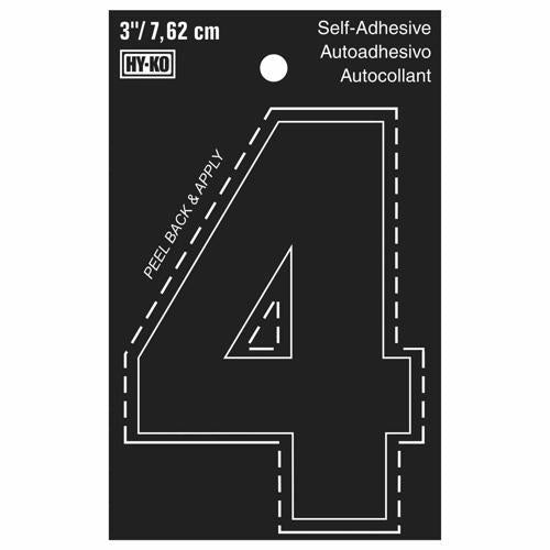 HY-KO Letterbox Number 4 76mm Black