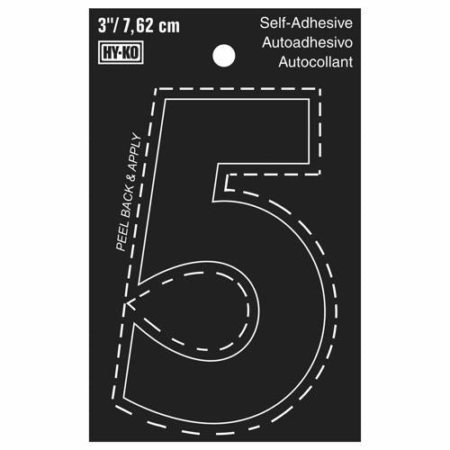 HY-KO Letterbox Number 5 76mm Black