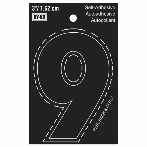 HY-KO Letterbox Number 9 76mm Black