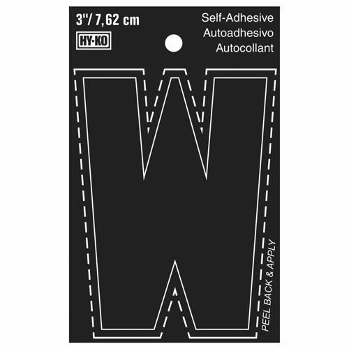 HY-KO Letterbox Letter W 76mm Black