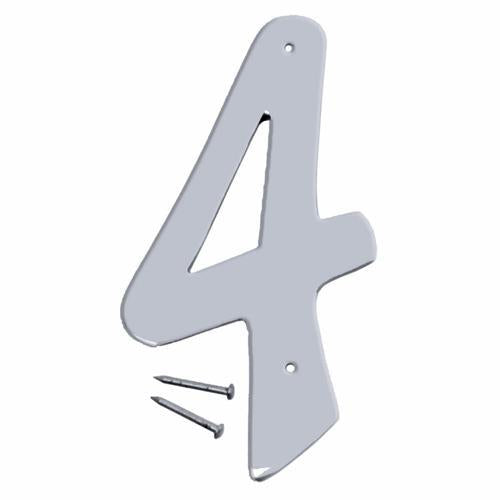 HY-KO Letterbox Number 4 101mm Satin Nickel Finish