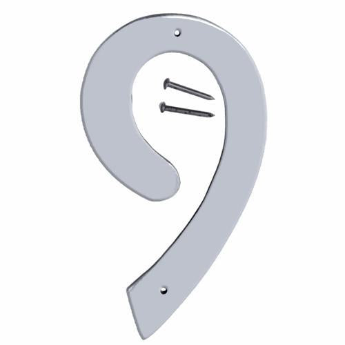 HY-KO Letterbox Number 9 101mm Satin Nickel Finish