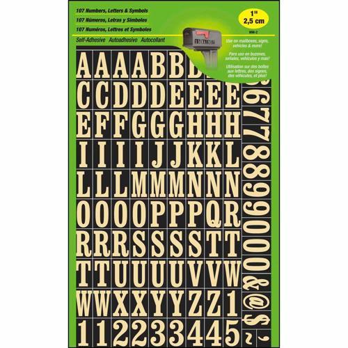 LETTER + NUMBER PACK ADHESIVE 22mm GOLD