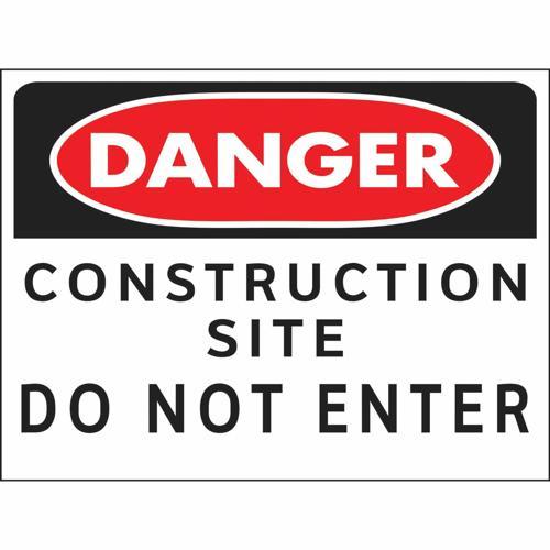 HY-KO Danger Construction Site Sign 610mm L: 457mm