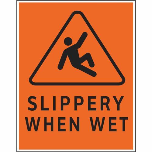 HY-KO Caution Slippery When Wet Sign 470mm L: 368mm