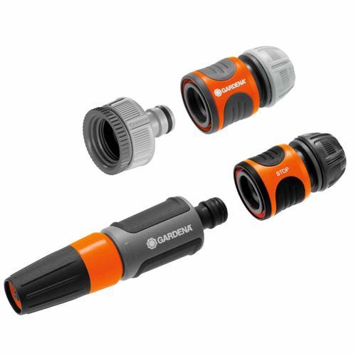 Gardena Basic Hose Set 4 Pieces Grey & Orange