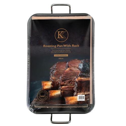 Kates Kitchen Roaster With Rack 110mm 330mm 515mm Dark Grey