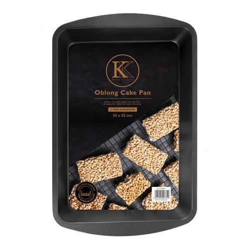 Kates Kitchen Cake Pan Oblong L: 405mm 255mm 55mm Dark Grey
